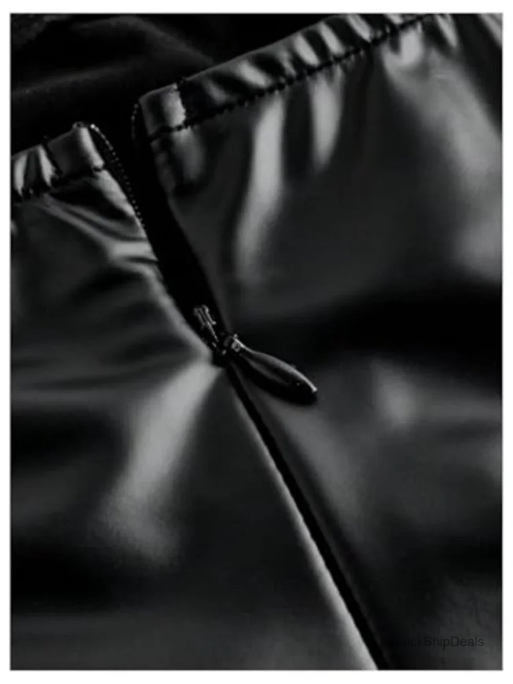 Faux Leather High Waisted Bodycon Mini Skirt Ruched Tummy Control